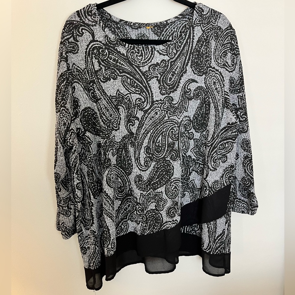 Ruby Rd black/Gray blouse size 1X